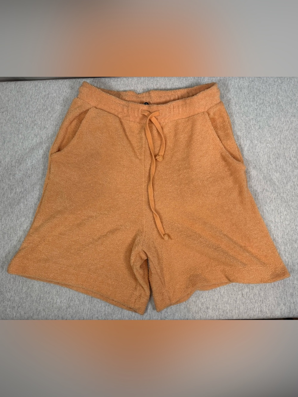 Zara Terrycloth French Terry Bermuda Shorts Melon - Small/Medium